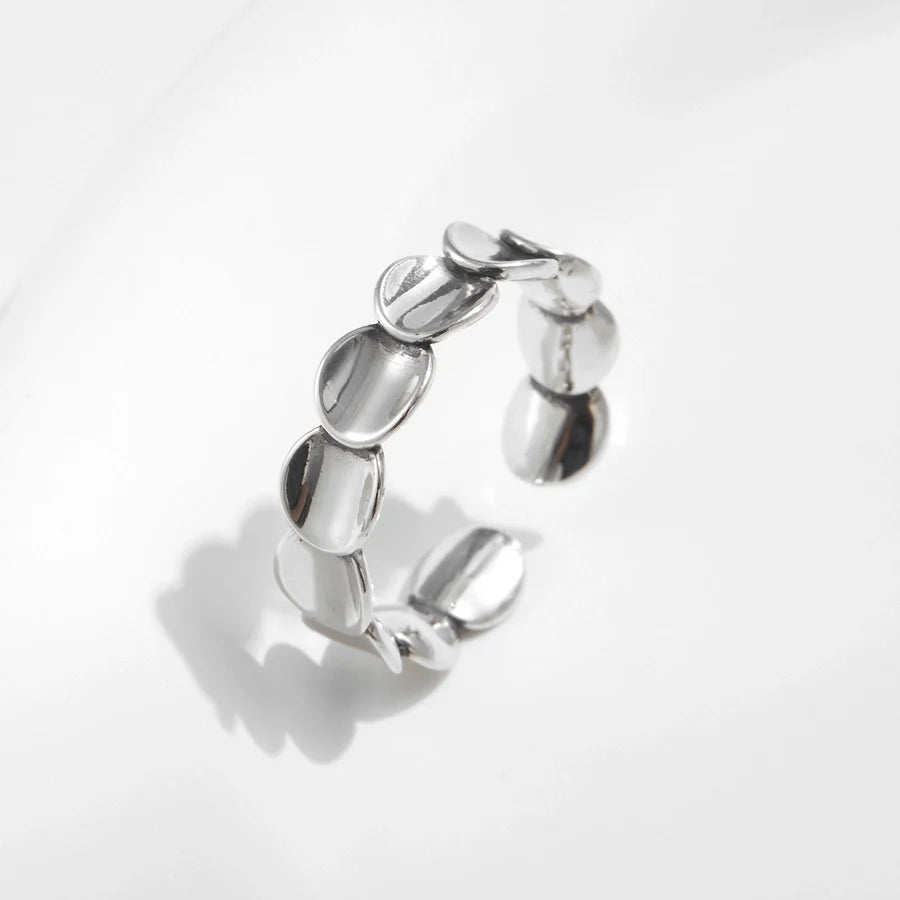Rhodinbeschichtete 925 Sterling Silber Unregelmäßige Geometrische Offene Ringe 925 Sterling Silber Ringe | Shop Nory