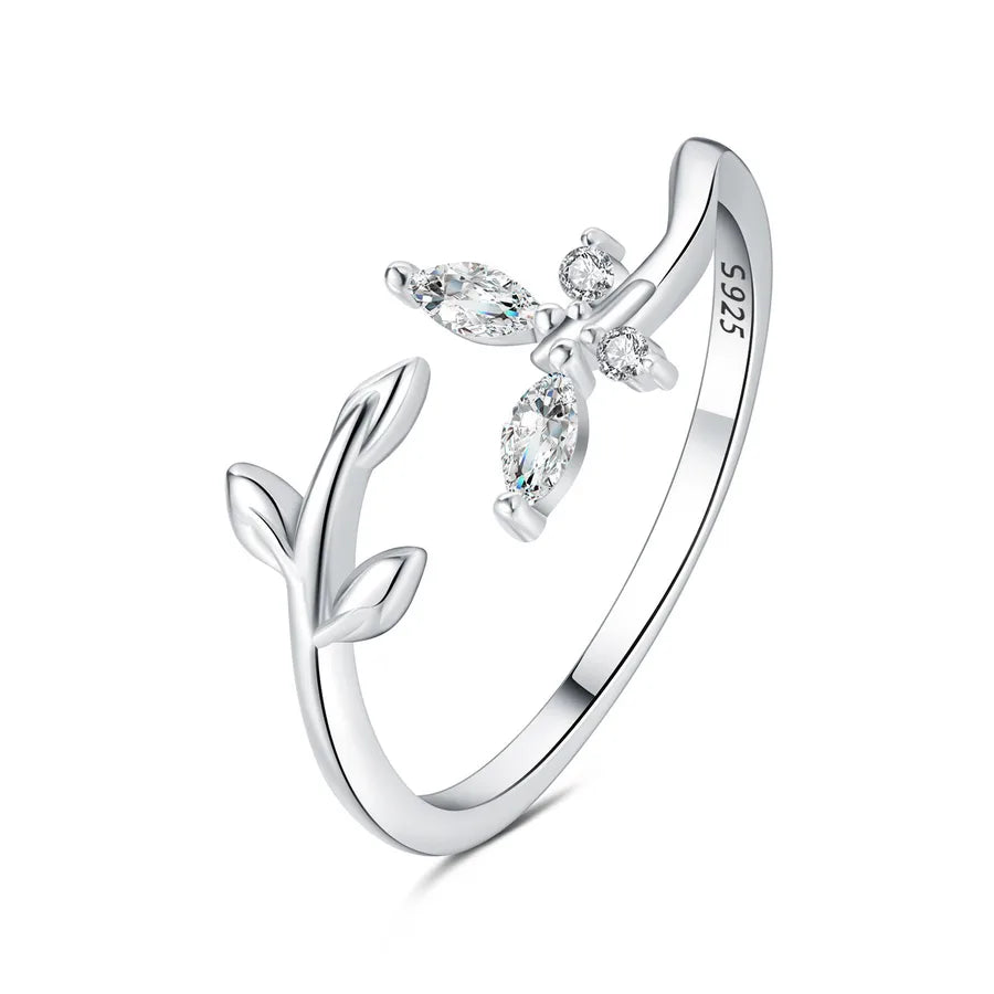 925 Sterlingsilber Buchstaben-Mond-Flugzeug Offene Ringe 925 Sterlingsilber Ringe | Shop Nory