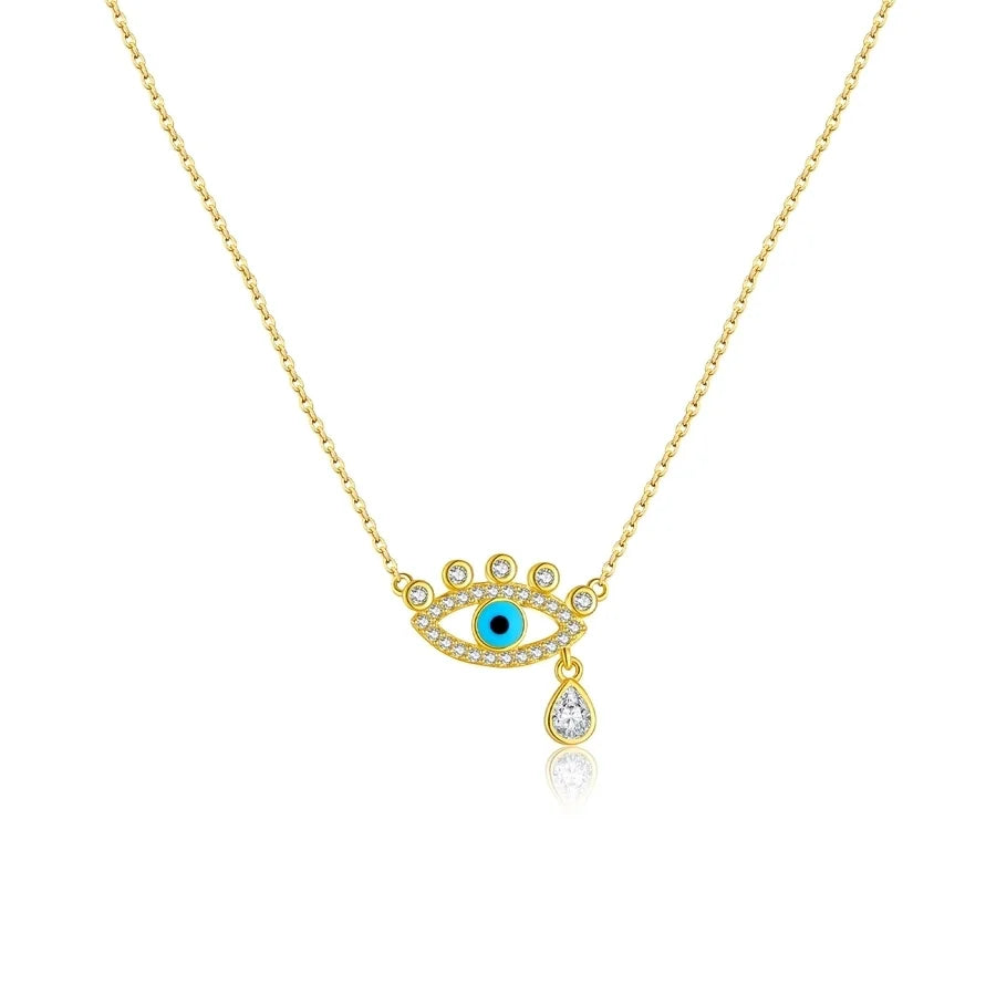 925 Sterling Silber Zirkon Kabelkette Teufelsauge Anhänger Necklace | Shop Nory