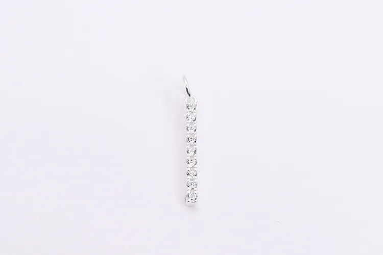1 Stück 20*2mm 925 Sterling Silber Zirkon Geometrisch Polierter Anhänger Schmuck Zubehör | Shop Nory