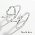 Weißgold plattierte 925 Sterling Silber 925 Sterling Silber Zirkon Herzform Ringe 925 Sterling Silber Ringe | Shop Nory