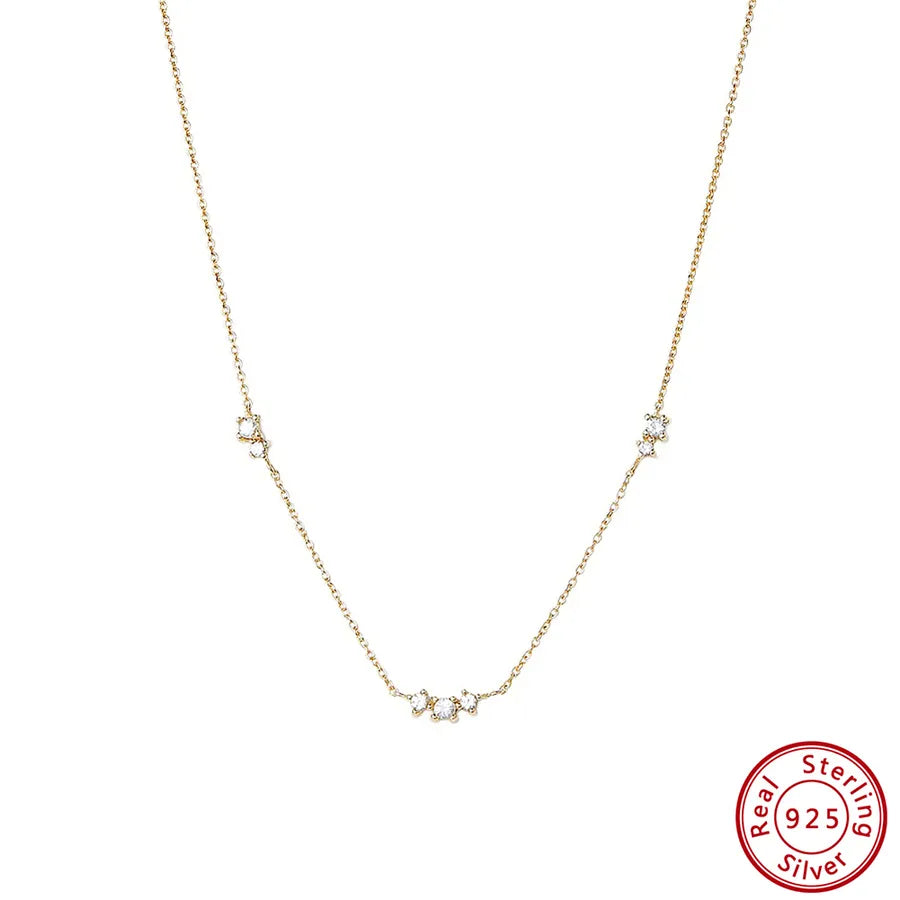 925 Sterling Silber Beschichtete Zirkon Kabelkette Geometrische Halskette | Shop Nory