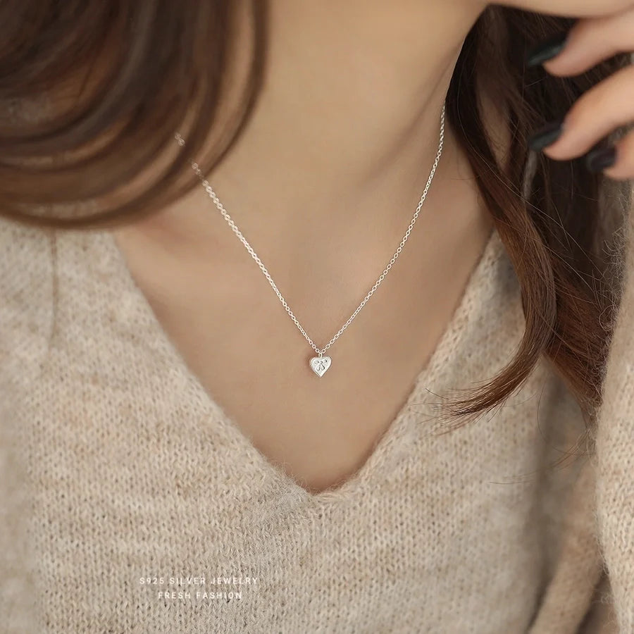 925 Sterling Silver Kabelkette Beschichtung Herzform Anhänger Halskette | Shop Nory