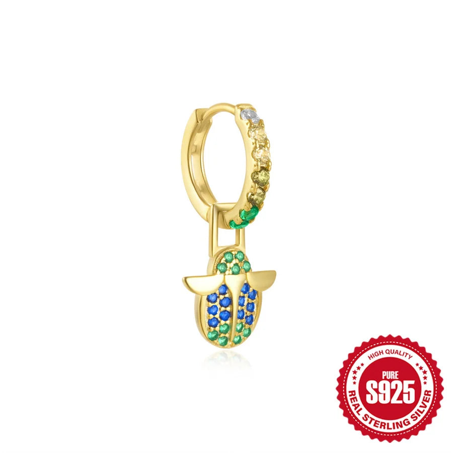 1 Stück 925 Sterling Silber Zirkon 925 Sterling Silber Ohrringe Schildkröte Teufelsauge Fisch Tropfenohrringe | Shop Nory