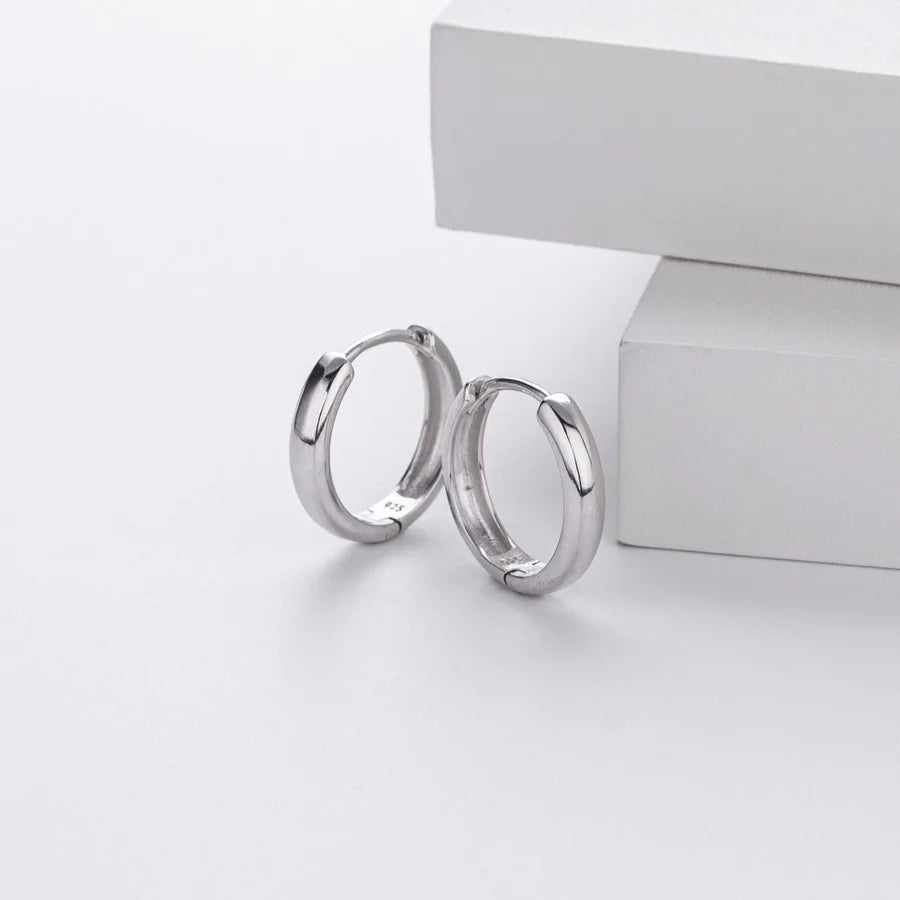 1 Paar 18K Goldplattierte Weißgoldplattierte Rhodiumplattierte 925 Sterling Silber 925 Sterling Silber 925 Sterling Silber Ohrringe Kreisohrringe | Shop Nory