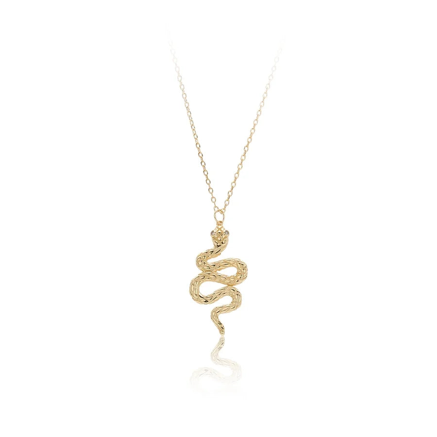 925 Sterlingsilber Zirkon Kabelkette Einlage Schlangenanhänger Halskette | Shop Nory