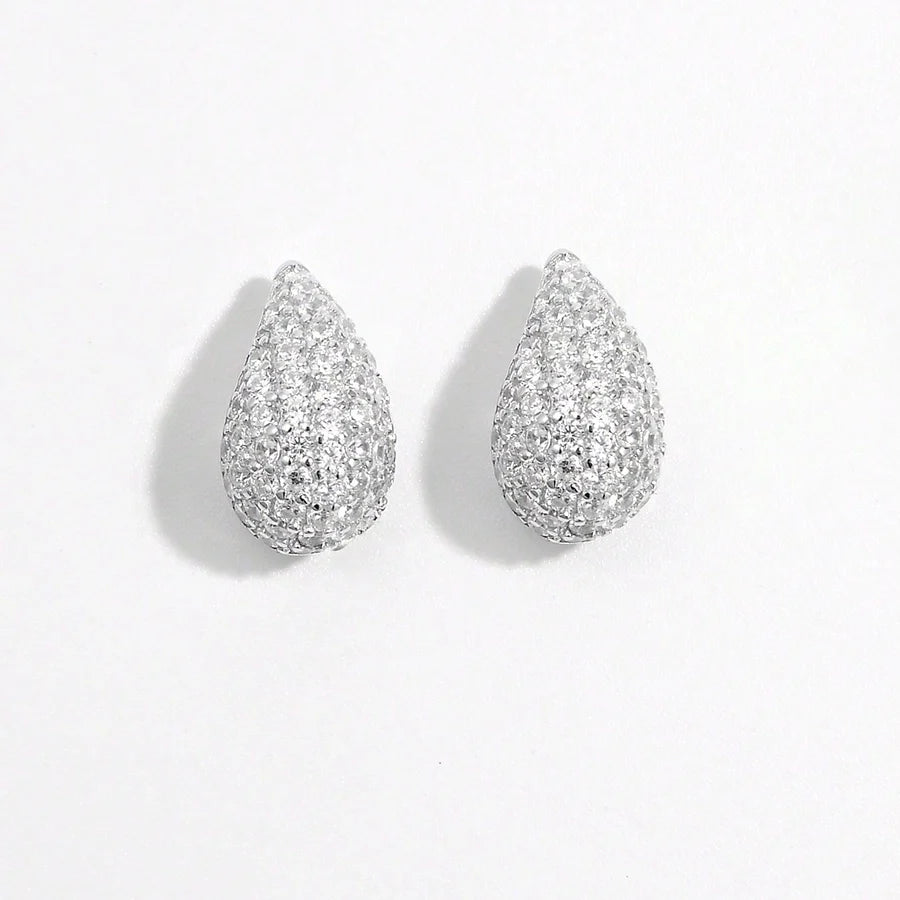1 Paar 925 Sterling Silber Zirkon 925 Sterling Silber Ohrringe Wassertropfen Ohrstecker | Shop Nory