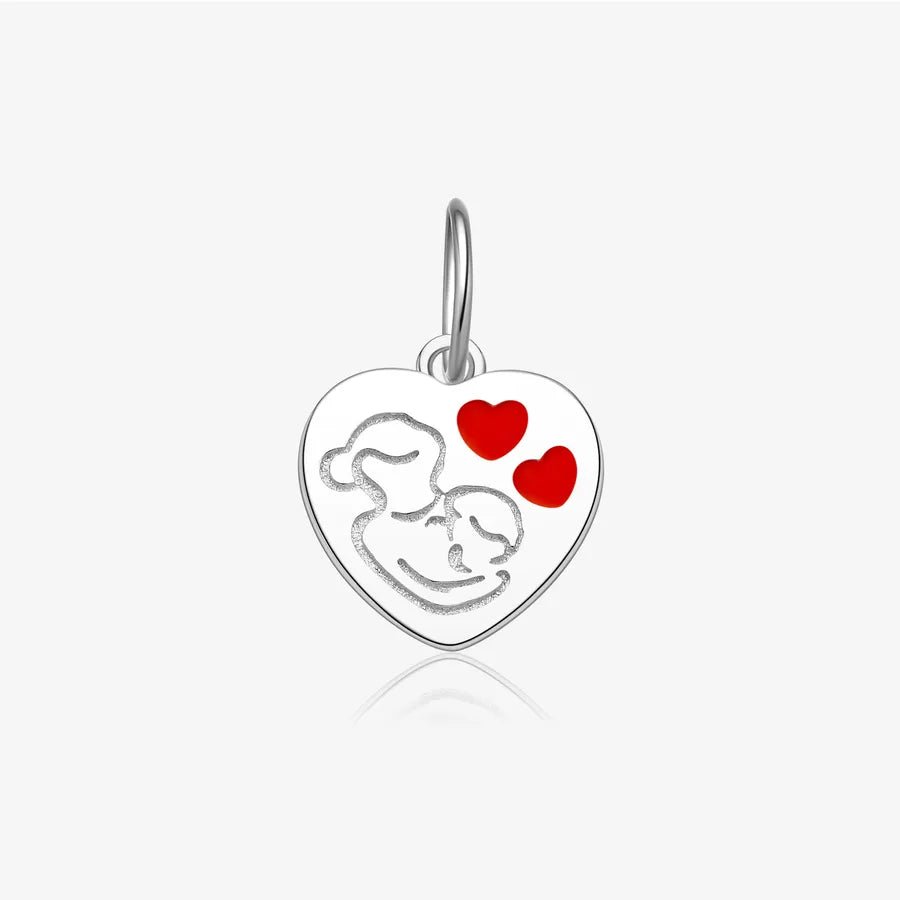1 Stück Durchmesser 10mm 925 Sterling Silber Epoxy Weißgold plattiert Menschliches Herzform Polierter Anhänger Schmuck Zubehör | Shop Nory