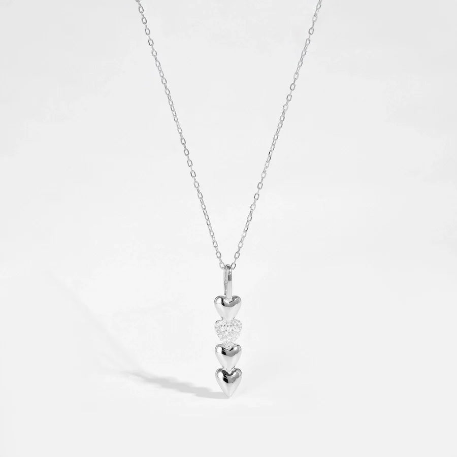 925 Sterling Silber Zirkon Kabelkette Herzform Anhänger Halskette | Shop Nory