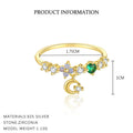 S925 Sterling Silber Lange Quaste Blumen Farb-Zirkonium Stecker Ohrringe für Frauen Nischen-Design Französische Mode Ring Anzug | Shop Nory