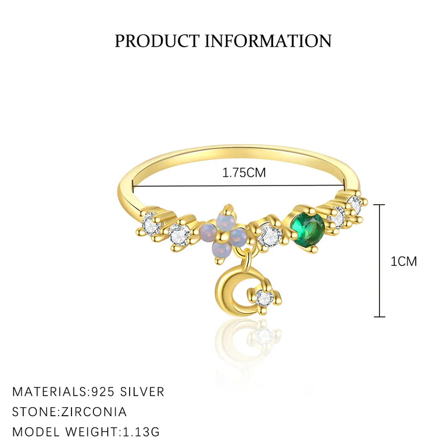 S925 Sterling Silber Lange Quaste Blumen Farb-Zirkonium Stecker Ohrringe für Frauen Nischen-Design Französische Mode Ring Anzug | Shop Nory