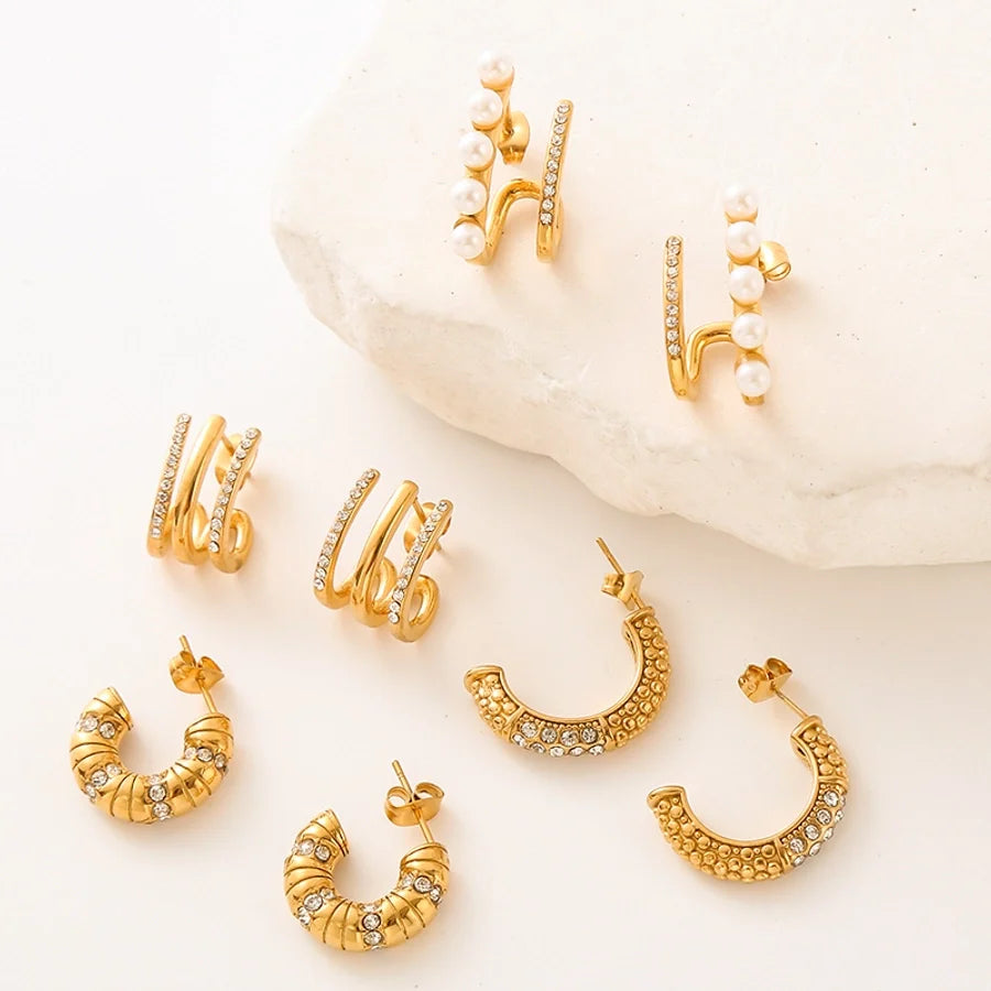 Ohrringe "Diamond" in Edelstahl - 24k vergoldet | Shop Nory