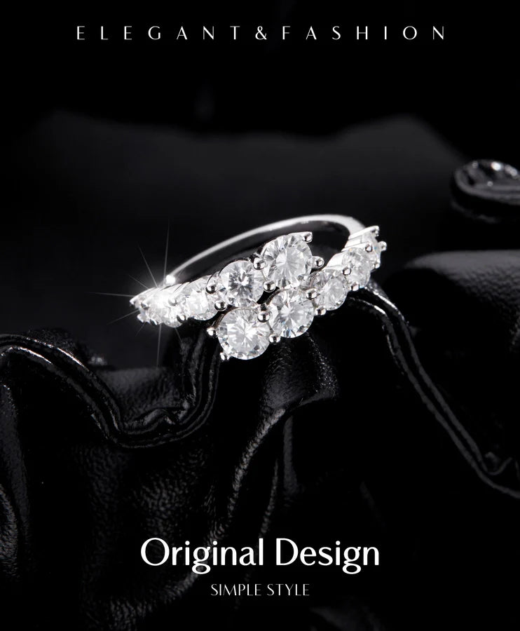 Rhodinbeschichtete 925 Sterling Silber Zirkon Geometrische Ringe 925 Sterling Silber Ringe | Shop Nory