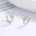 1 Paar 925 Sterling Silber Zirkon 925 Sterling Silber Ohrringe Schleifen Knoten Creolen | Shop Nory