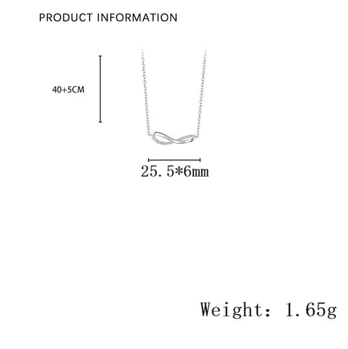 925 Sterling Silber Zirkon Kabelkette Unendlichkeit Anhänger Halskette | Shop Nory