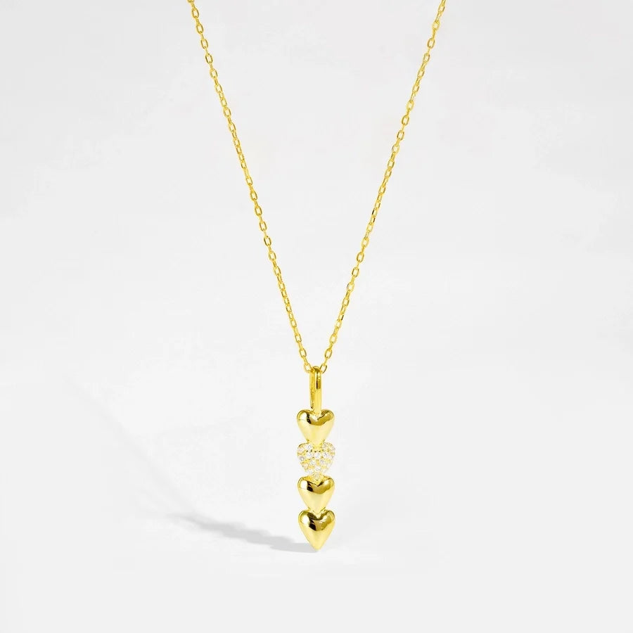 925 Sterling Silber Zirkon Kabelkette Herzform Anhänger Halskette | Shop Nory