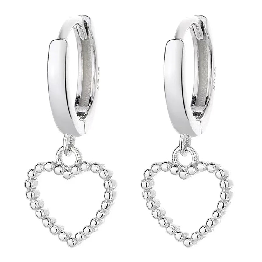 K Gold Vergoldet Weißgold Vergoldet 925 Sterling Silber 925 Sterling Silber Ohrringe Herzform Tropfenohrringe | Shop Nory