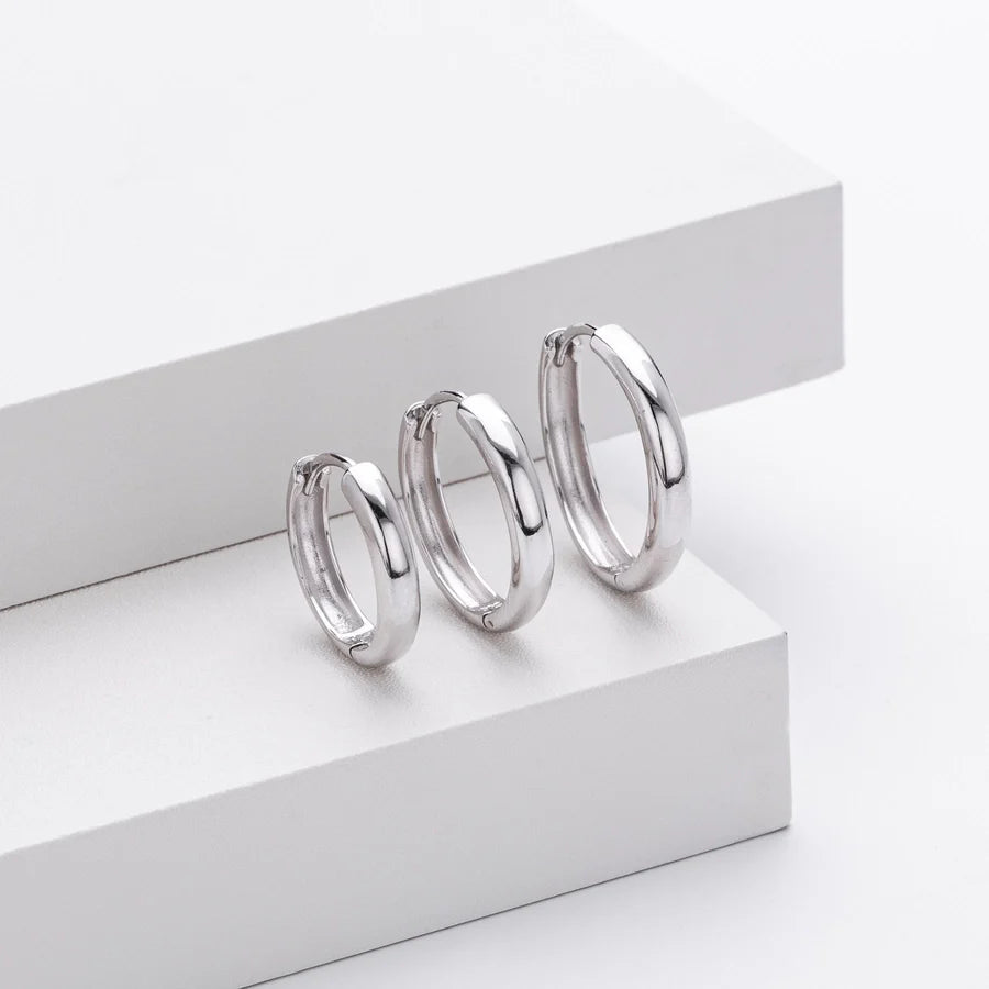 1 Paar 18K Goldplattierte Weißgoldplattierte Rhodiumplattierte 925 Sterling Silber 925 Sterling Silber 925 Sterling Silber Ohrringe Kreisohrringe | Shop Nory