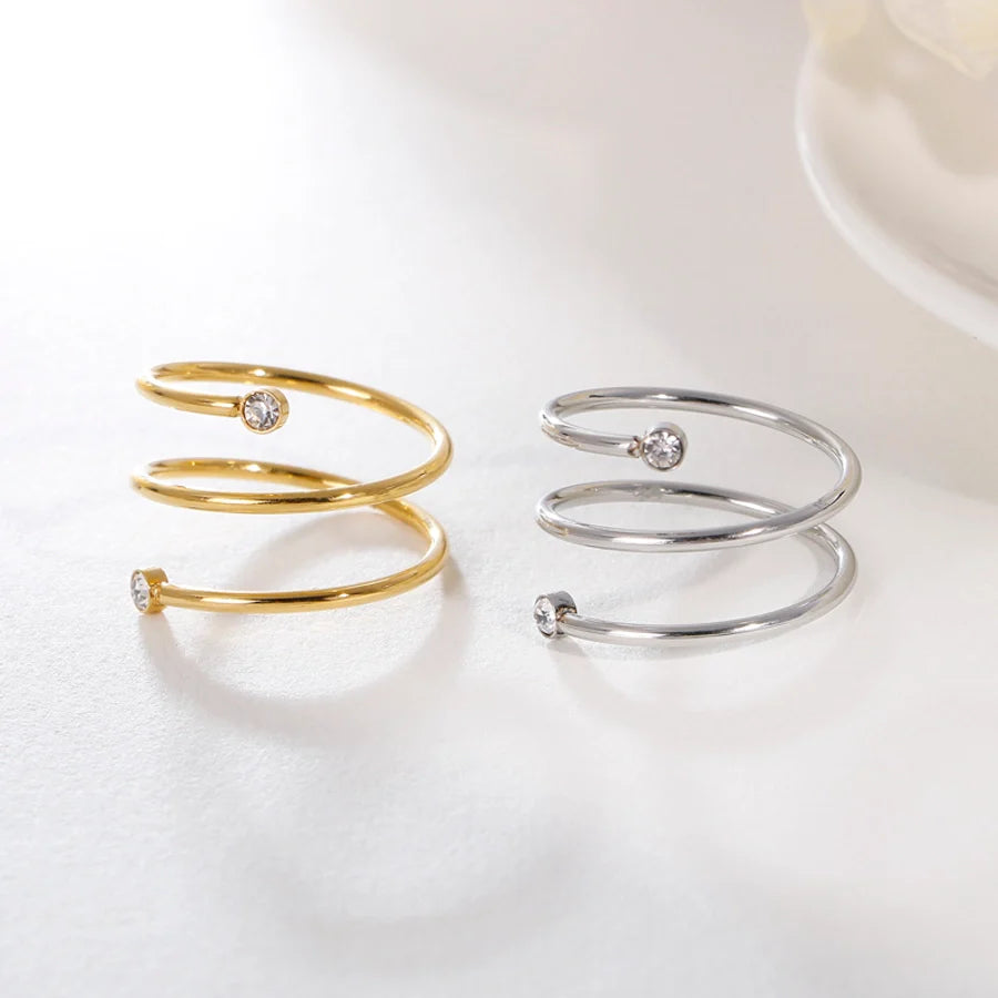 Ring "Mona" in Edelstahl - 18k vergoldet mit Zirkoniastein | Shop Nory
