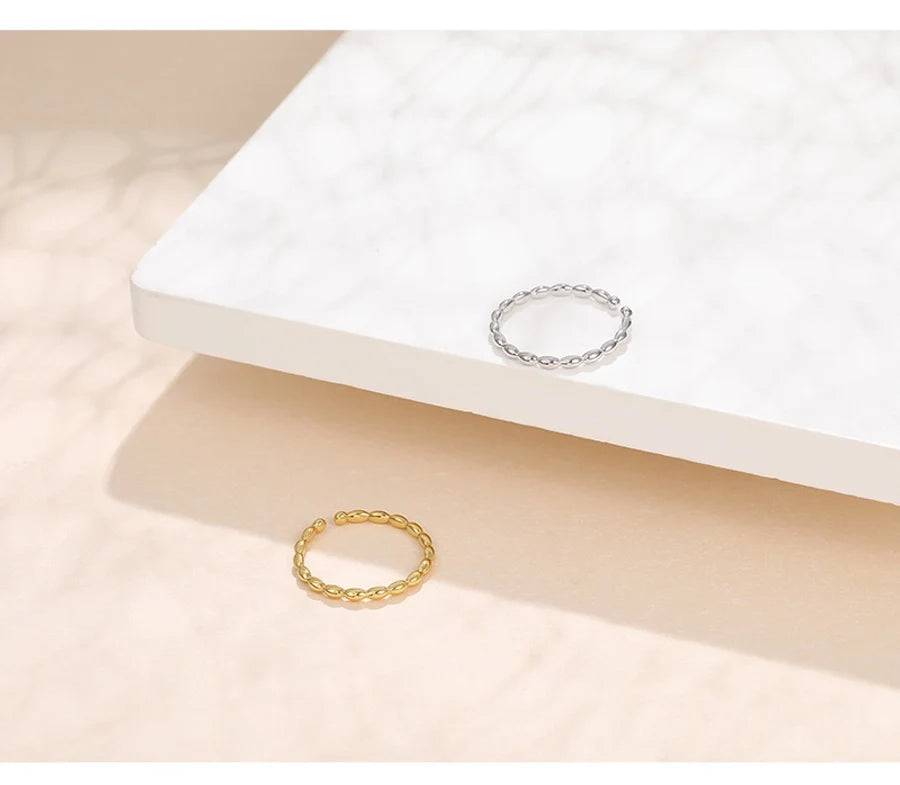 18K vergoldet Weißgold plattiert 925 Sterling Silber geometrisch verstellbarer Ring 925 Sterling Silber Ringe | Shop Nory