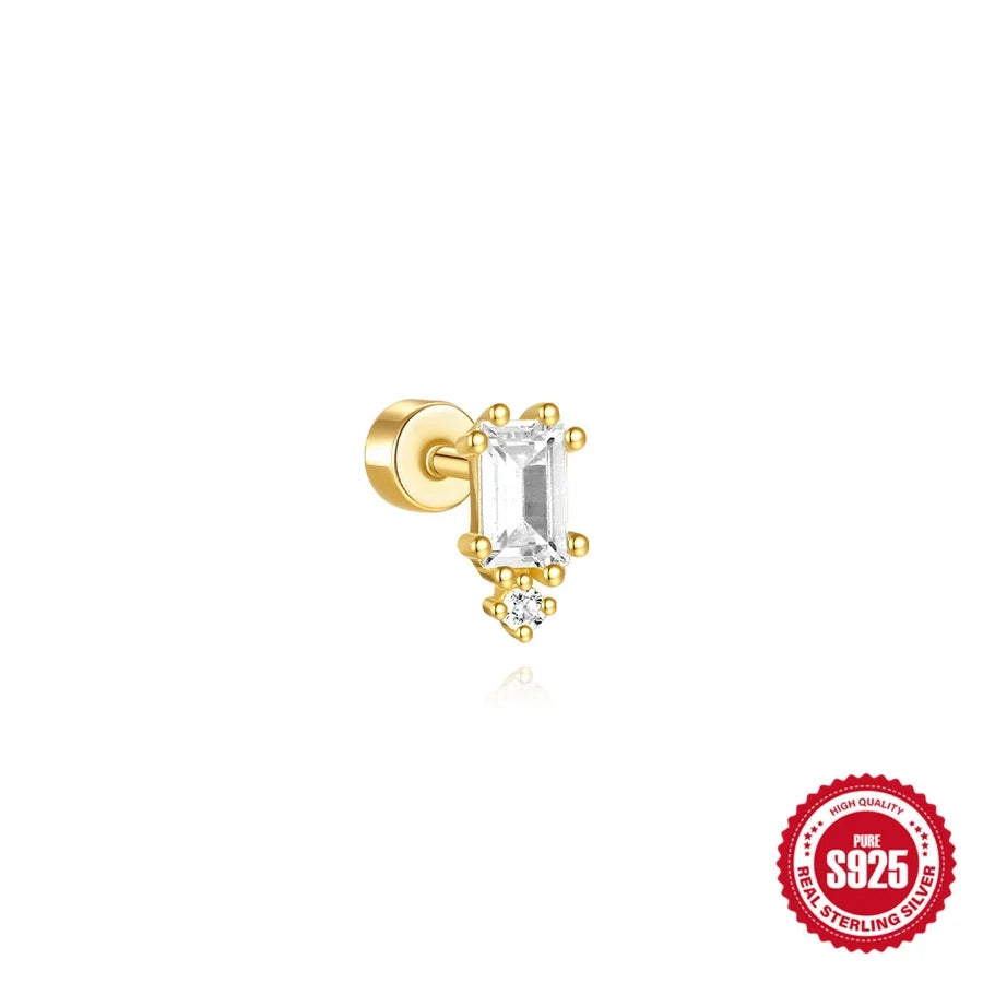 1 Stück Ohrknorpelringe & Steckern Einfacher Stil Klassischer Stil Geometrisch 925 Sterling Silber Opal Zircon Ohrknorpelringe & Steckern | Shop Nory