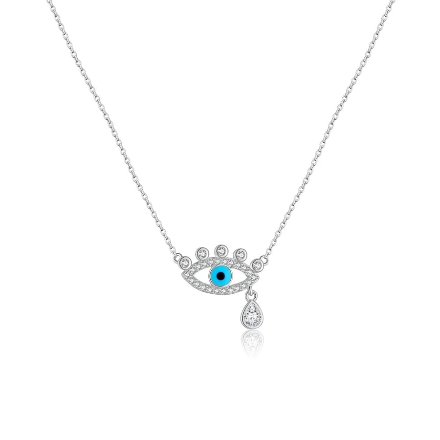 925 Sterling Silber Zirkon Kabelkette Teufelsauge Anhänger Necklace | Shop Nory