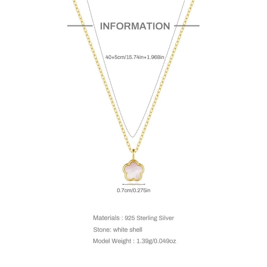 S925 Sterlingsilber Blütenweiße Muschel Verfeinerte Strass Schlüsselbeinghänger Hohlstud Ohrringe Anzug Bester Verkäufer in Schmuck | Shop Nory