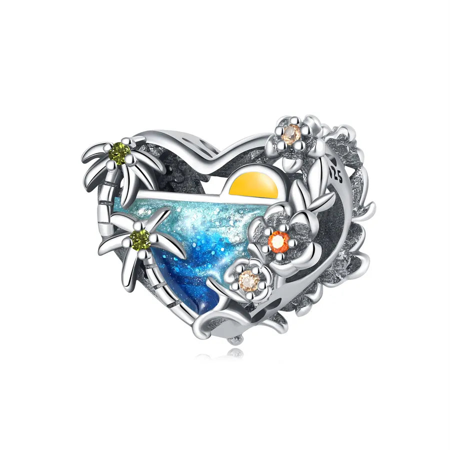 1 Stück 10*12mm 925 Sterling Silber Zirkon Herzform Fisch Polierte Perlen Schmuck Zubehör | Shop Nory