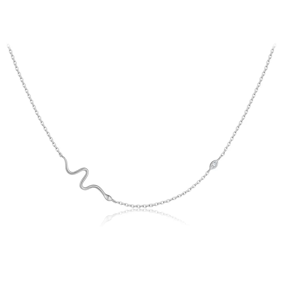 925 Sterling Silber Zirkon Kabelkette Einlage Geometrische Schlange Halskette | Shop Nory