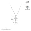 925 Sterling Silber 925 Sterling Silber Rack Plated Plattiert Langlebig Plattiert Zirkon Kabelkette Plattierung Kreuz Anhänger Halskette | Shop Nory