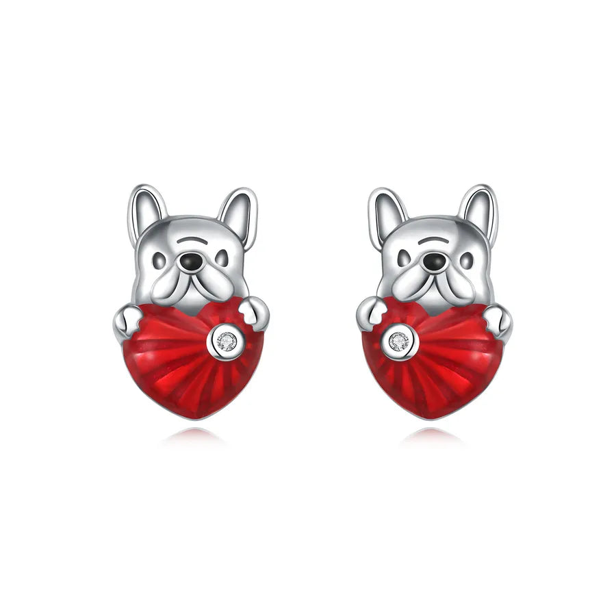 1 Paar 925 Sterling Silber 925 Sterling Silber Ohrringe Tier Herzform Ohrstecker | Shop Nory