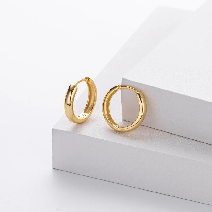 1 Paar 18K Goldplattierte Weißgoldplattierte Rhodiumplattierte 925 Sterling Silber 925 Sterling Silber 925 Sterling Silber Ohrringe Kreisohrringe | Shop Nory