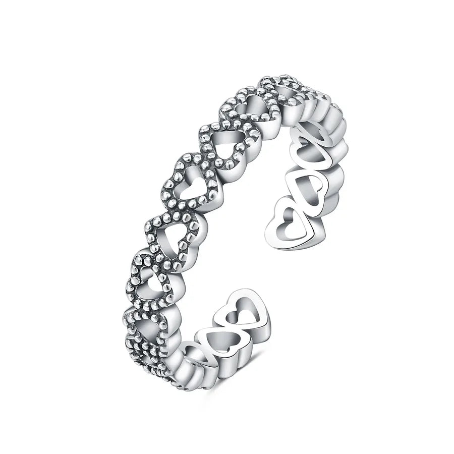 925 Sterling Silver Zirkon Herzform Offene Ringe 925 Sterling Silver Ringe | Shop Nory