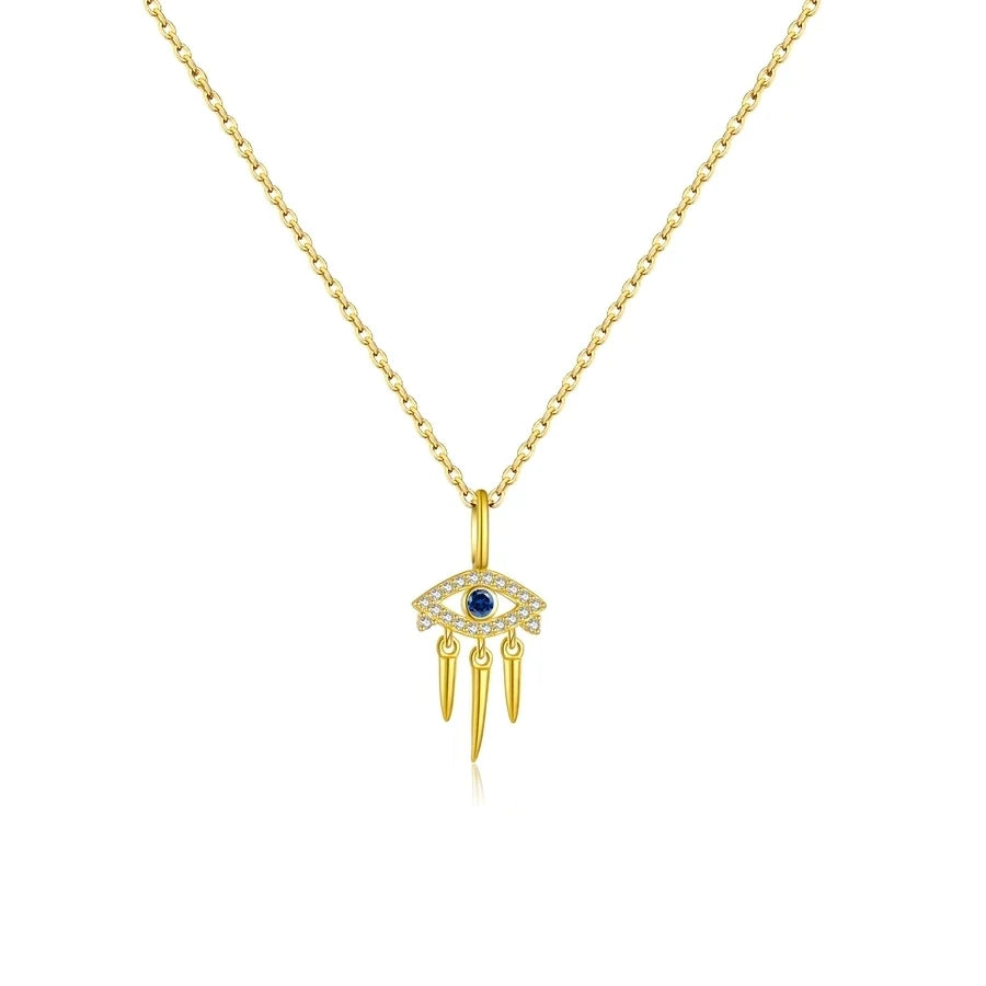 925 Sterling Silber Zirkon Kabelkette Teufelsauge Anhänger Necklace | Shop Nory
