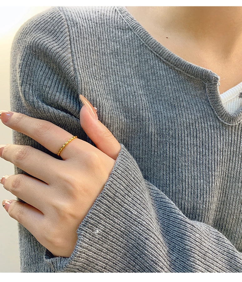 18K vergoldet Weißgold plattiert 925 Sterling Silber geometrisch verstellbarer Ring 925 Sterling Silber Ringe | Shop Nory