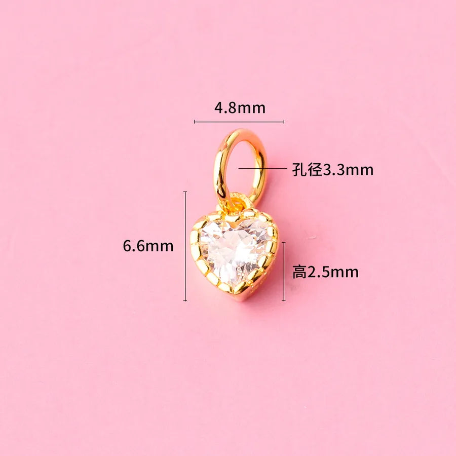 1 Stück 6.6*4.8mm 925 Sterling Silber Zirkon Herzform Anhänger Schmuck Zubehör | Shop Nory