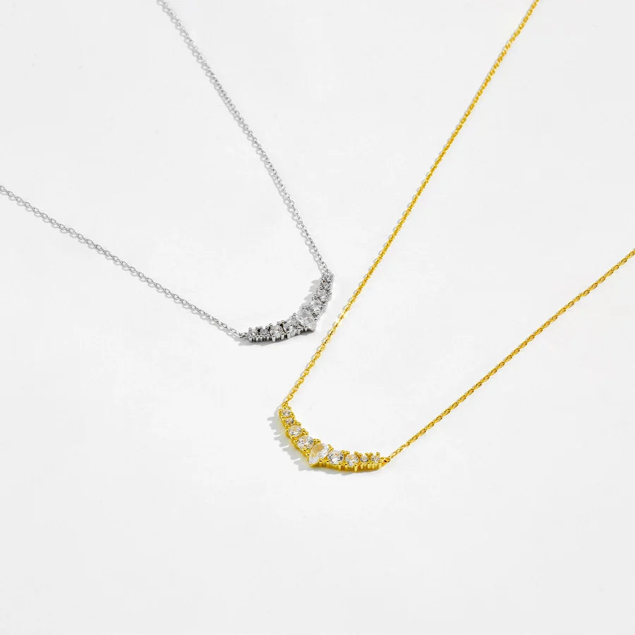 925 Sterling Silber Zirkon Kabelkette Einlage Geometrisches Kreuz Anhänger Halskette | Shop Nory