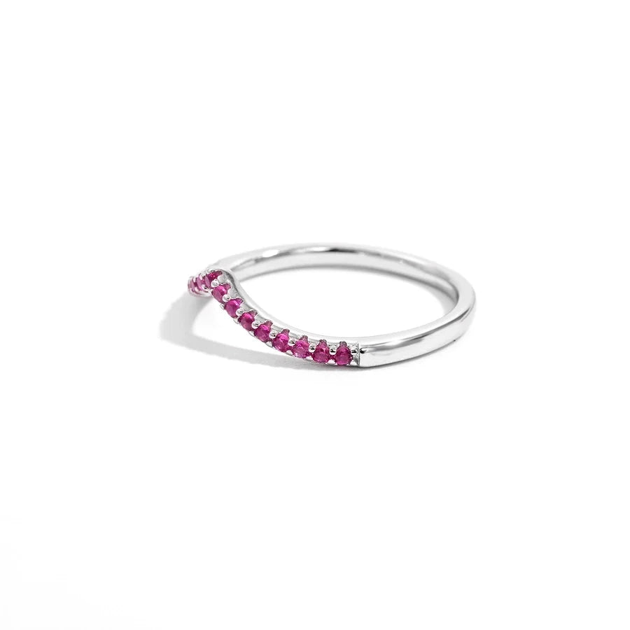 Weißgoldbeschichtete 925 Sterling Silber Zirkon V-Form Ringe 925 Sterling Silber Ringe | Shop Nory
