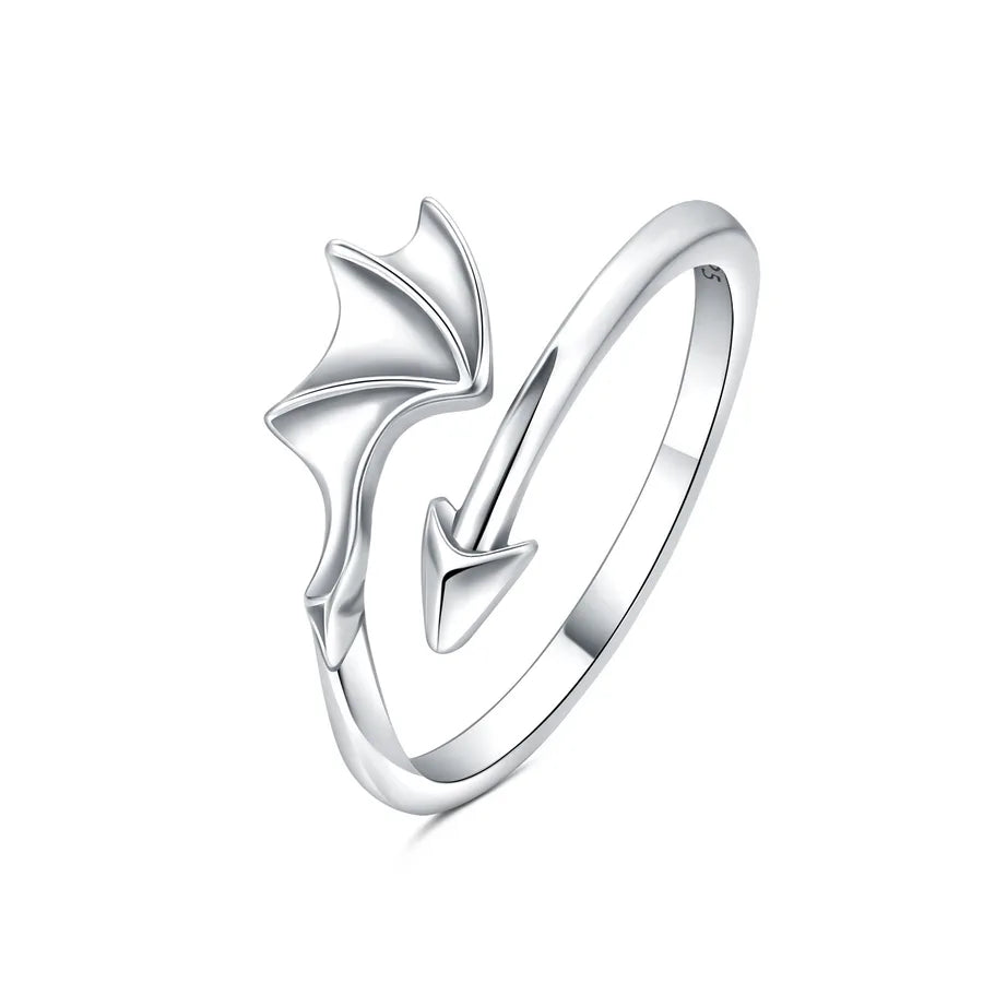 925 Sterlingsilber Buchstaben-Mond-Flugzeug Offene Ringe 925 Sterlingsilber Ringe | Shop Nory