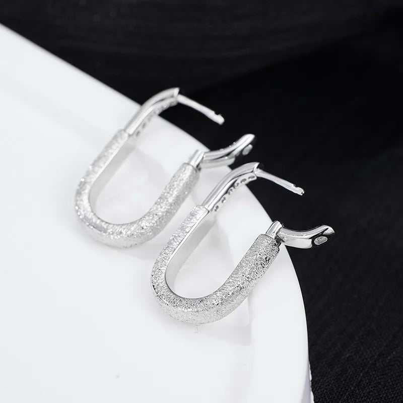 1 Paar 18K vergoldete Weißgold beschichtete 925 Sterling Silber Zirkon 925 Sterling Silber Ohrringe geometrische Ohrringe | Shop Nory