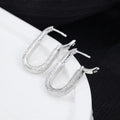 1 Paar 18K vergoldete Weißgold beschichtete 925 Sterling Silber Zirkon 925 Sterling Silber Ohrringe geometrische Ohrringe | Shop Nory