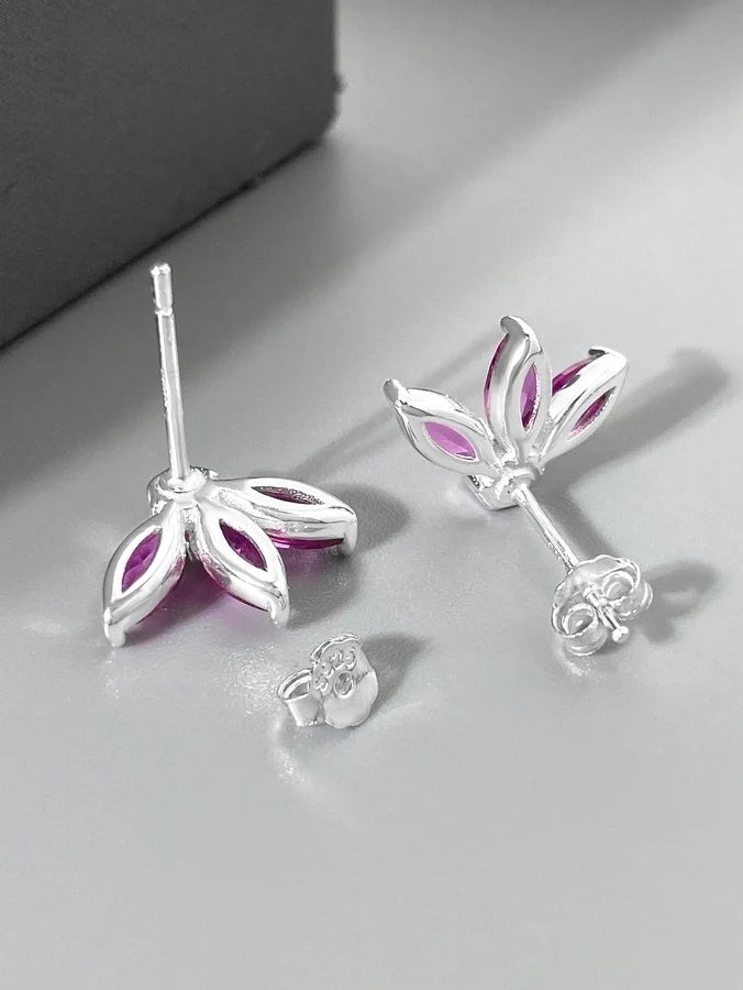 1 Paar Silberfarben 925 Sterlingsilber Zirkon 925 Sterlingsilber Ohrringe Blüten Ohrstecker | Shop Nory