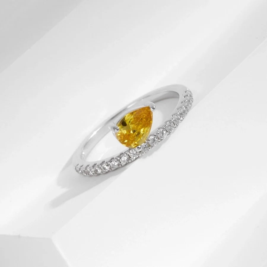 Rhodium-beschichtete 925 Sterling Silber Zirkon Geometrische Ringe 925 Sterling Silber Ringe | Shop Nory