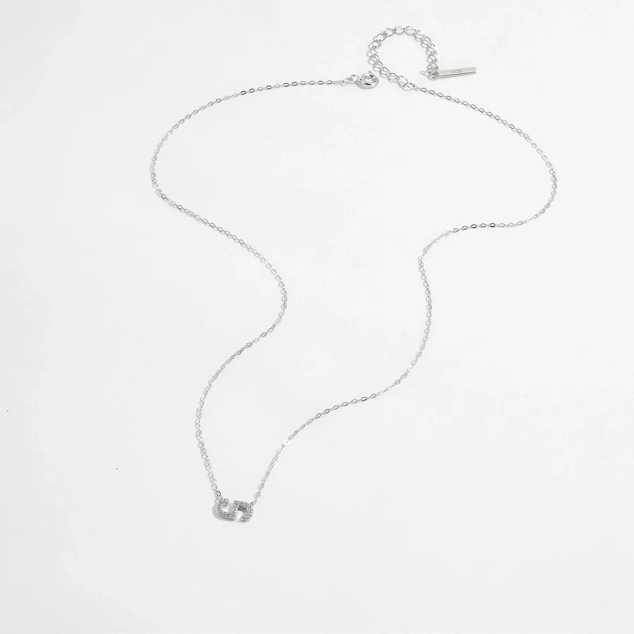 925 Sterling Silber Zirkon Kabelkette Einlage Geometrisches Kreuz Anhänger Halskette | Shop Nory