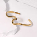 Armband "Finesse" Bangle in Edelstahl - 18k vergoldet | Shop Nory