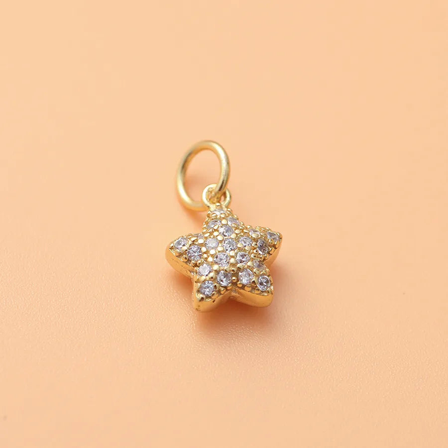 1 Stück 9,5*8mm Loch 2~2,9mm 925 Sterling Silber Zirkon Stern Anhänger Schmuck Zubehör | Shop Nory