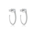 1 Paar 18K Goldbeschichtete Weißgoldbeschichtete 925 Sterling Silber Zirkon 925 Sterling Silber Ohrringe C Form Ohrstecker | Shop Nory
