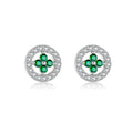 1 Paar 18K Vergoldet Weißgold Plattiert 925 Sterling Silber Zirkon 925 Sterling Silber Ohrringe Geometrisch Vierblättriges Kleeblatt Herzform Studs | Shop Nory