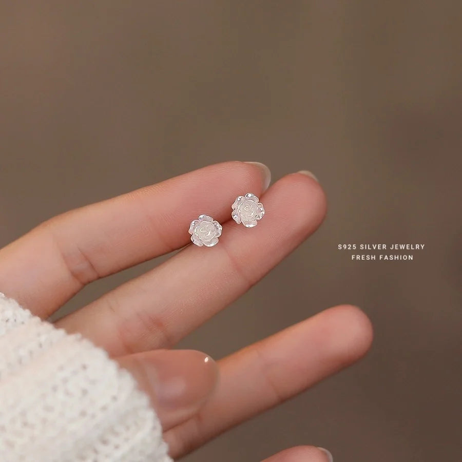 1 Paar 925 Sterling Silber 925 Sterling Silber Ohrringe Rose Ohrstecker | Shop Nory