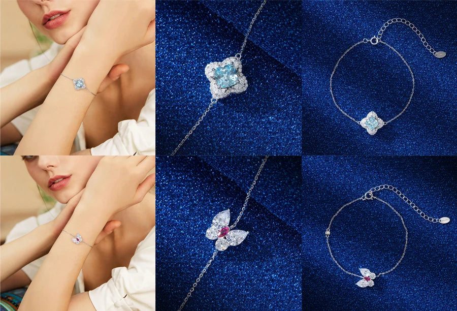 925 Sterling Silver Kabelkette Armbänder Luxuriöser Einfacher Stil Glänzend | Shop Nory